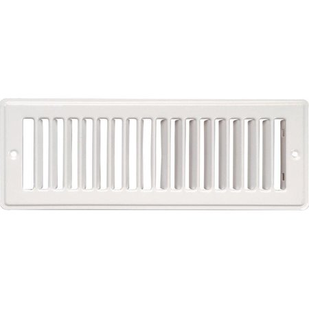 IMPERIAL Toe Space Grille, 4 in L, 10 in W, Steel, White RG1280A